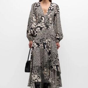 Alexis Zarela abstract-print midi dress NEW w/ TAGS XS